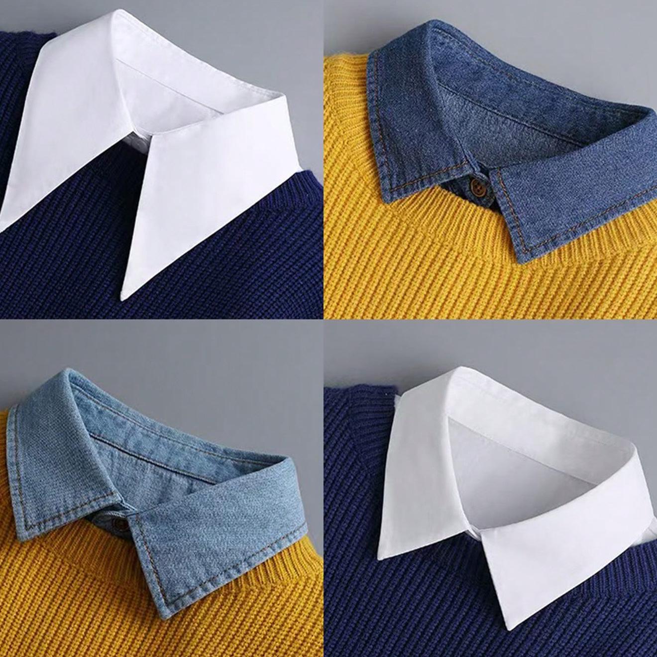 

Pure Cotton Classic Mock Collar Sweater Suit T-Shirt