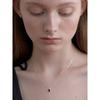 [Silver] Tini Square Onyx Necklace (L251Mnk070)