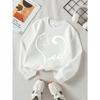 Cat Paw Heart Silhouette Girls' Crew Neck Fashion Sweatshirt, Autumn and Winter Western Style Top, Children's Long Sleeved T-shirt