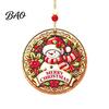 Rustic Xmas Tree Pendants Christmas Wooden Hanging Sign with Hemp Rope, Holiday Wall Decor Indoor for Home Party Decoration, Solid Wood Festive