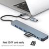 USB 3.0 Acht-in-Eins Typ-C Hub: Erweiterungsdock mit SD/TF-Kartenleser und Audio.
