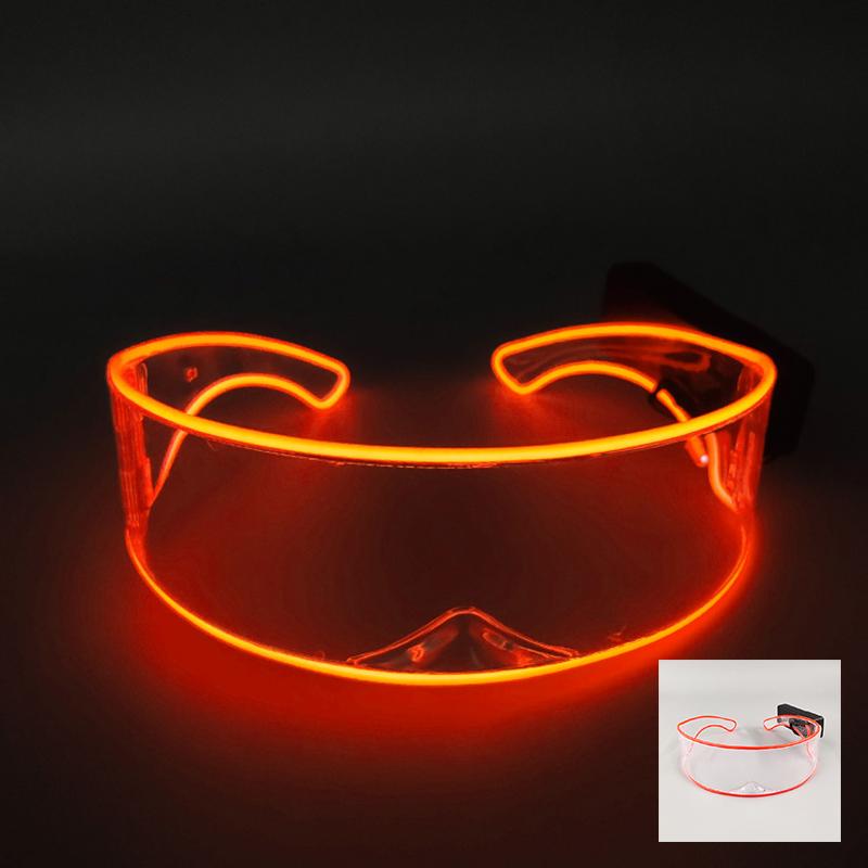 Wireless Glowing Led Glasses NightClub Masquerade Concert Performance Props DJ LIGHT Y2k Glasses Futuristic Robot Led Sunglasses