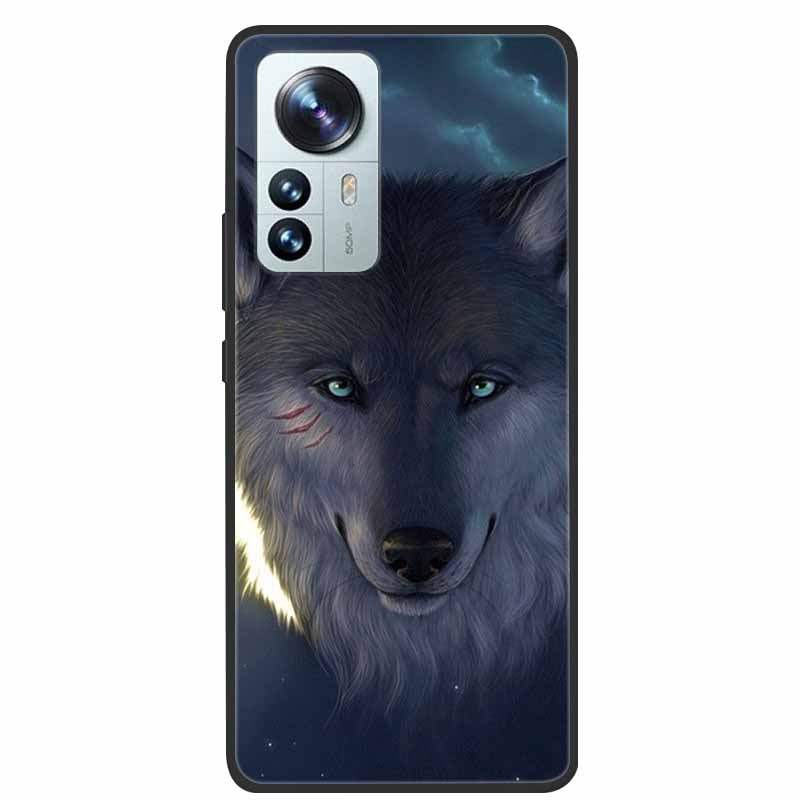 For Xiaomi 12T Pro Phone Case Cover Lion Wolf Black Soft Silicone Case For Xiaomi 12T Pro Back Cover Case 12 T 12TPro Funda Capa