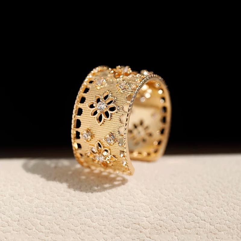 Art Deco Geometric Ring Vintage Style Hollowed Out Ring Female Adjustable Finger Ring Set Hand Jewelry Niche Temperament Pairing Jewellery