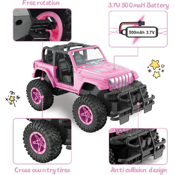 NQD Remote Control Car, Rechargeable RC Racing Cars with Stickers 1:16 Scale, 80 Min Play, 2.4Ghz Off Road Trucks All Terrain Toys Gifts for