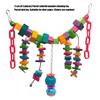 Engaging Bird Chewing Toy Colorful Wood Cage Hanging Toy For Conures Senegals Small Medium Birds