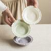 Delicate Lace Taste Plate Ceramic Plate Household Small Plate High Value Tableware Taste Plate Restaurant Spit Bone Plate