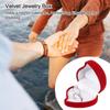 Heart Shape Exquisite Ring Display Box Red Rose Double Ring Storage Box Velvet Jewelry Box
