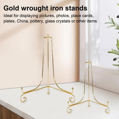 Platte Display Stand Gold Eisen Bilderrahmen Halter Kleine Klapp Staffelei Foto
