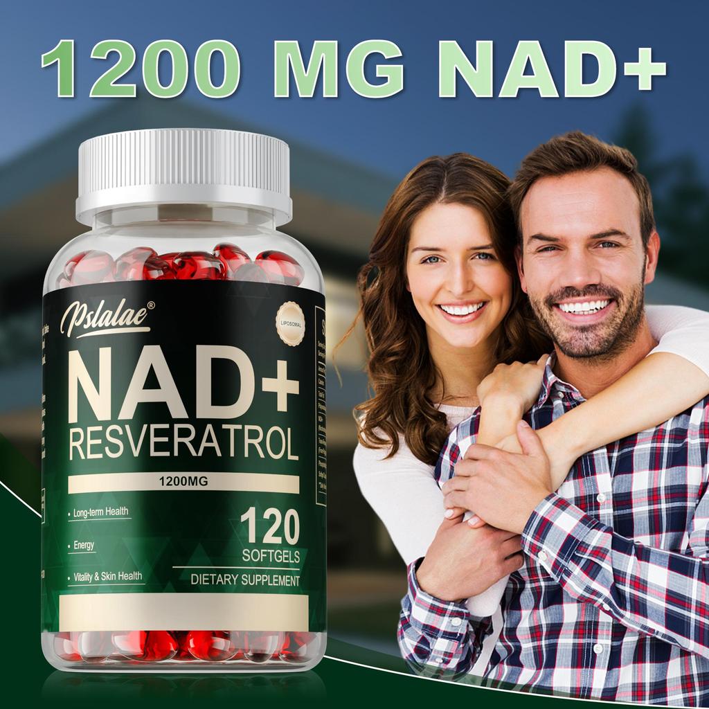 NAD+ Resveratrol Dietary Supplement Supports Cellular Energy, Anti-aging, and Skin Health. 120 Softgels.