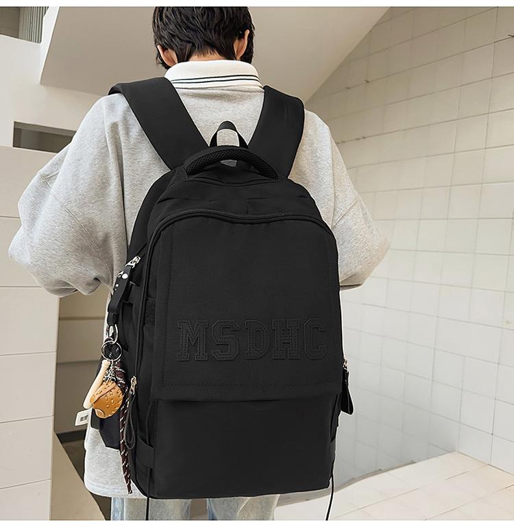 School bag high value letter style junior high school casual simple large capacity travel backpack