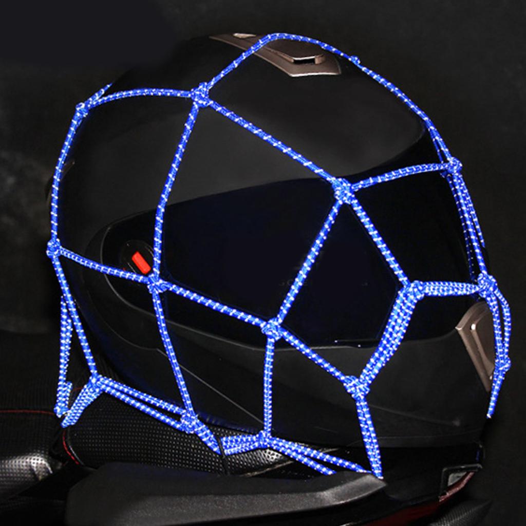 Motorcycle Reflective Cargo Net 16"x16" Bungee Cargo Net Stretchable Luggage Thicken Netting FuelTank Helmets Mesh