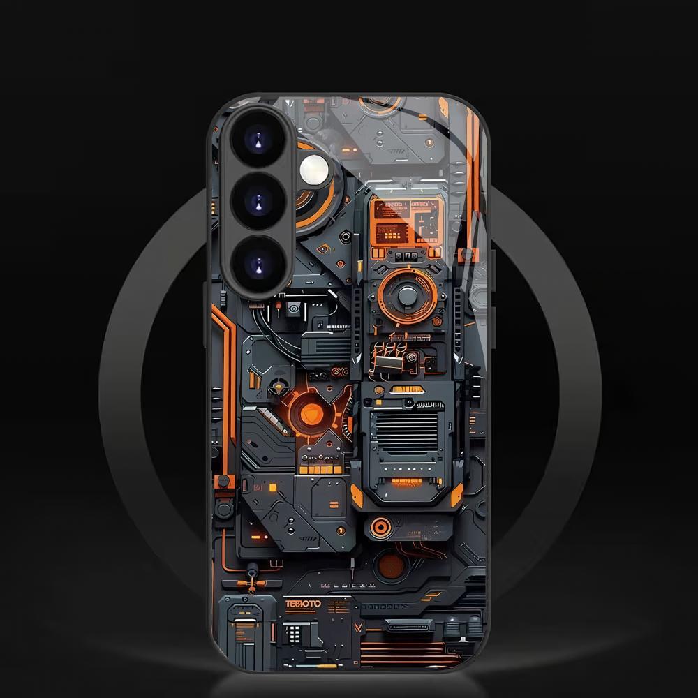 Creative circuit board pattern glass phone case suitable for Samsung Galaxy S26 S25 S24 S22 S21 S20 FE/Ultra/Plus shockproof