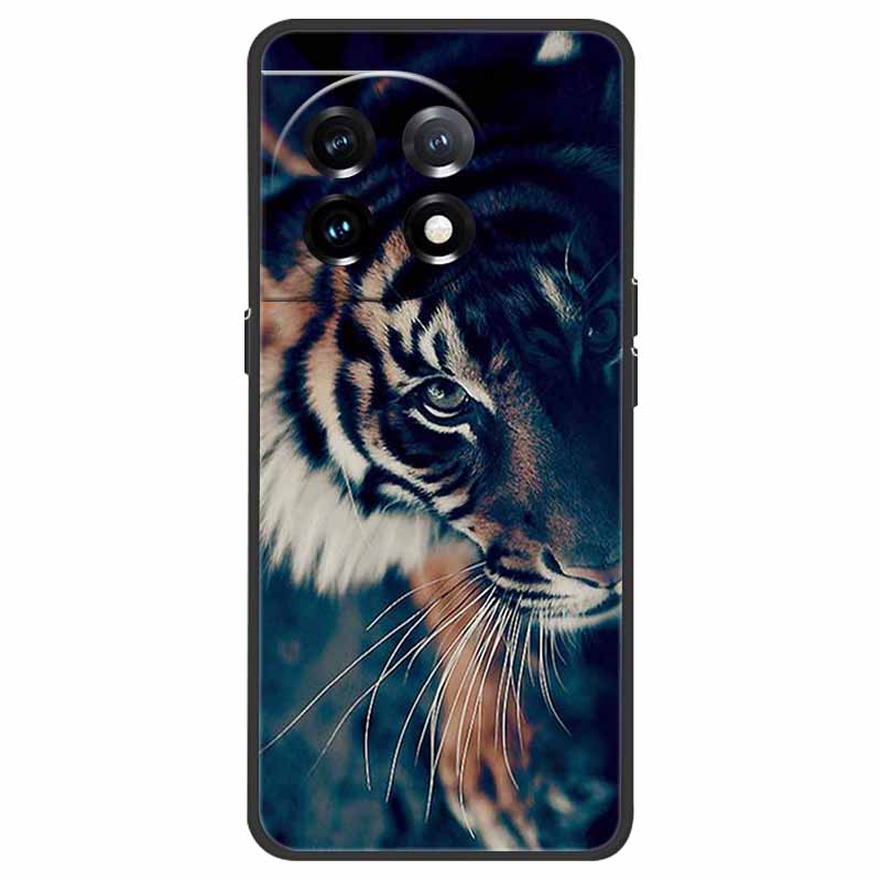 For OnePlus 11 5G Case One Plus 11R Flower Marble Black Bumper Soft TPU Silicone Cover for OnePlus 11 / 11R 5G Phone Cases Capas