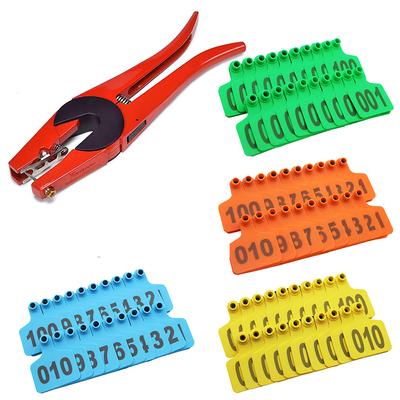 1-100 Cattle Ear Tags Livestock Cattle Marker Applicator Animal Identification Ear Tags For Sheep Calf Cows Ear Tag Pliers