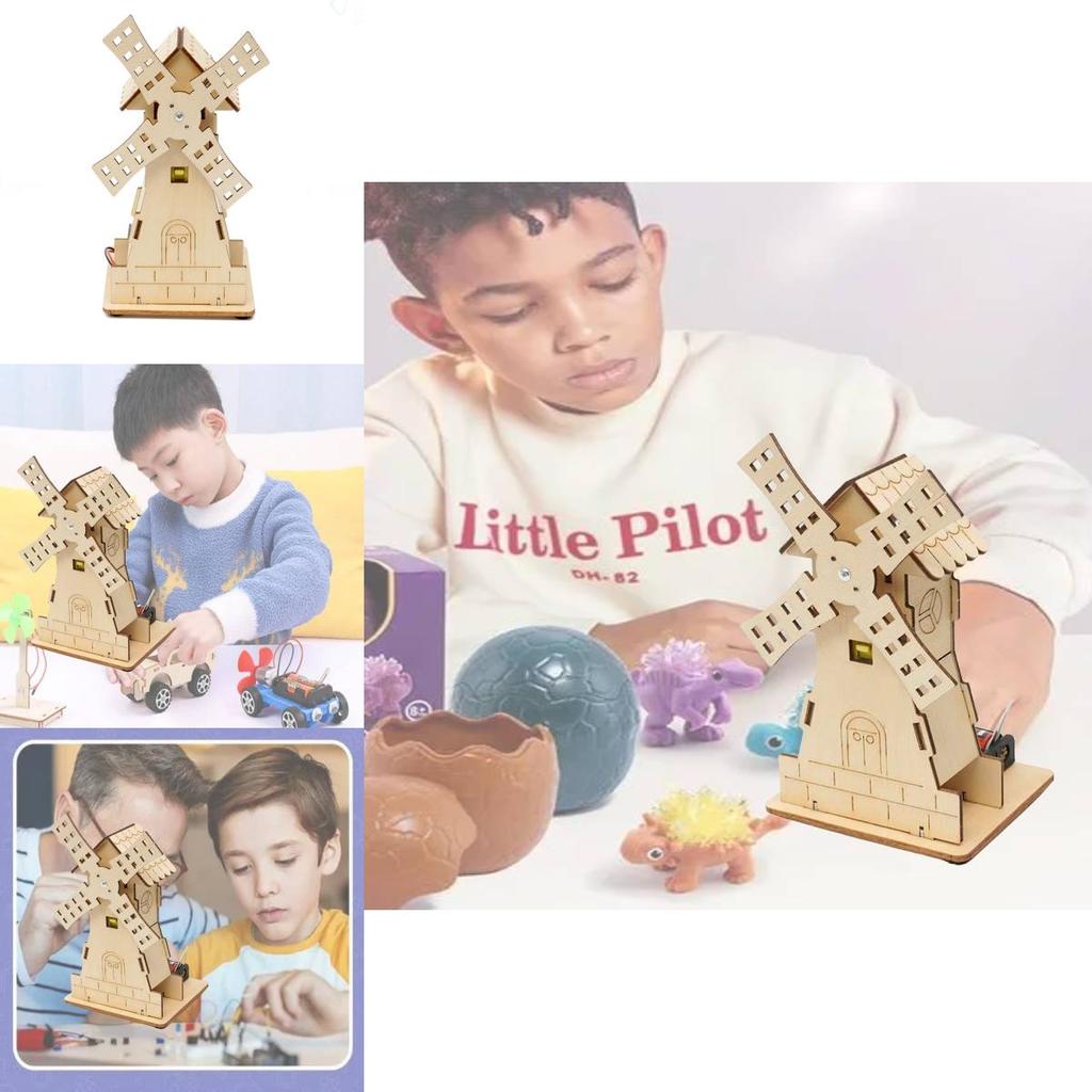 Maison à vent électrique personnalisable en bois à monter soi-même, jouet éducatif STEM pour les élèves