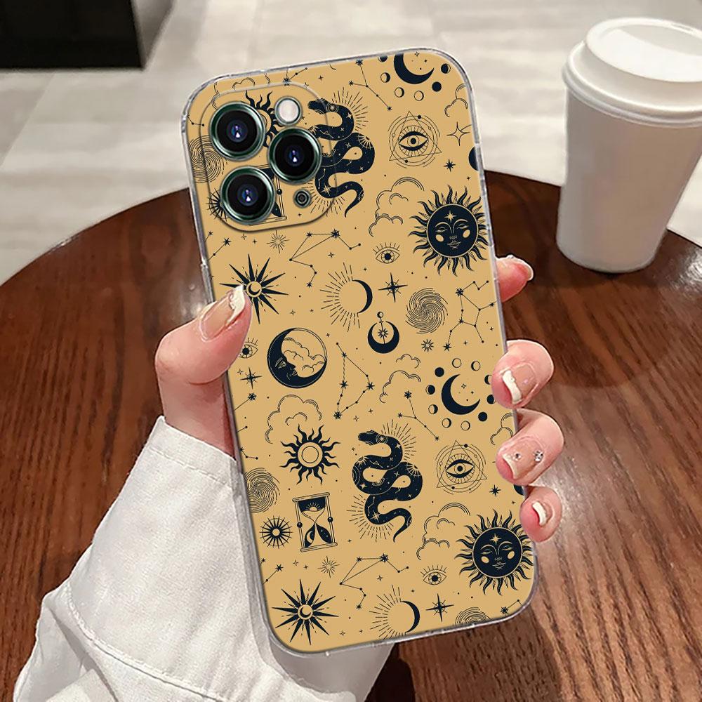 Sun Moon Tarot Card Astrology Magic Case For Apple iPhone 17 16 15 14 13 12 11 Pro Max 16 Plus 16E 17Air 17Pro Phone Cover Funda