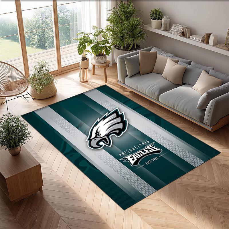 Philadelphia Eagles Kristall Samt Teppich Weich Anti?Rutschfeste Fußmatte Bequemer Wohnzimmer Schlafzimmer Dekor Teppich