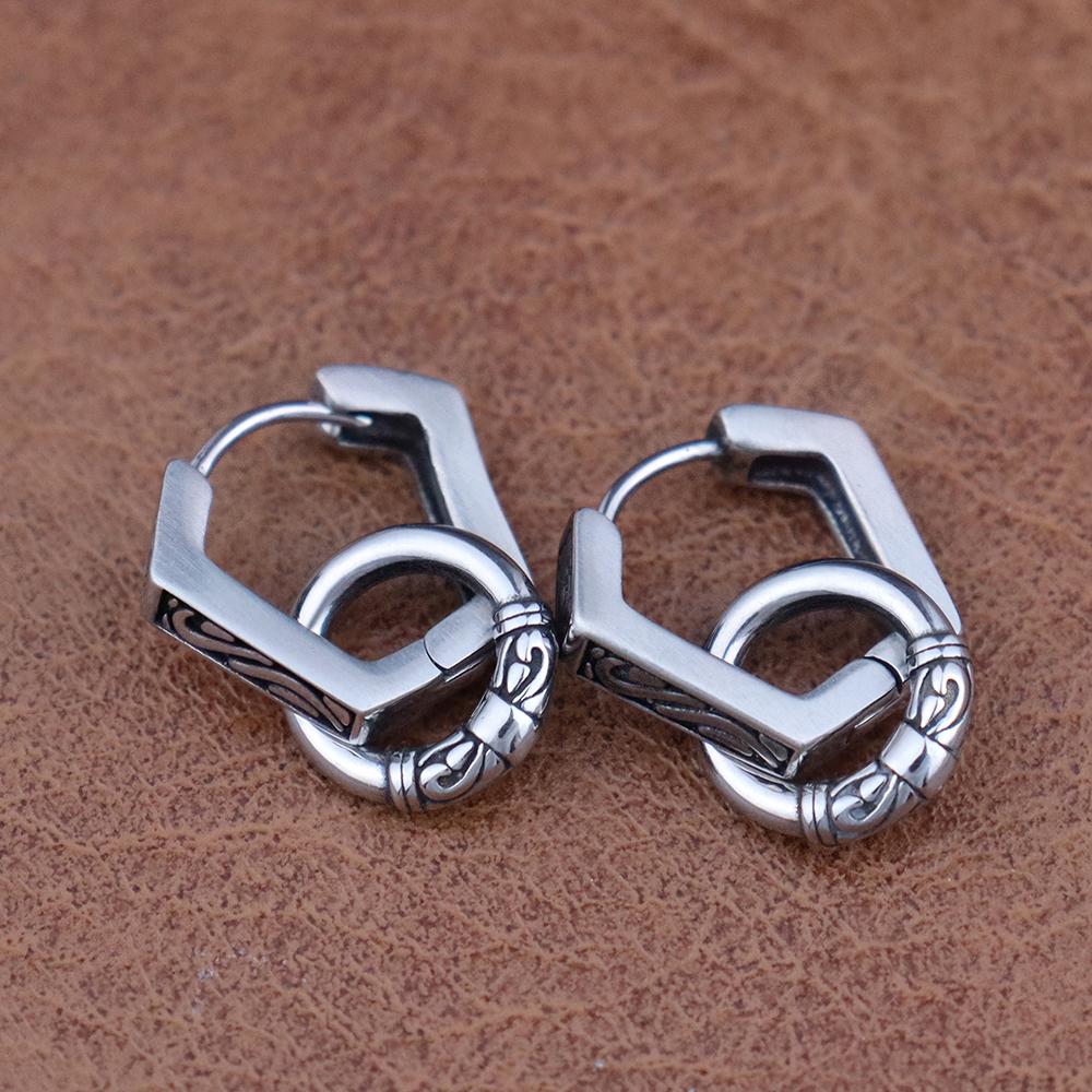 Edelstahl Wikinger Ohrhänger Nordische Wikinger Schmuck Verstellbar Punk Unisex Geschenk für Männer Frauen