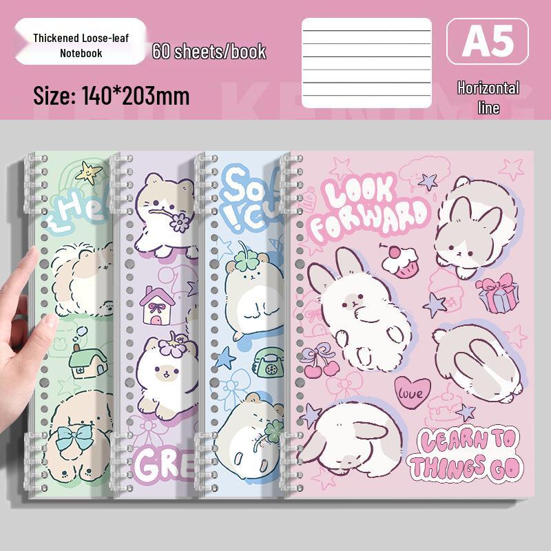 Carnet B5 Souple et Mignon à Feuilles Mobiles - Carnet Parfait pour les Élèves du Primaire