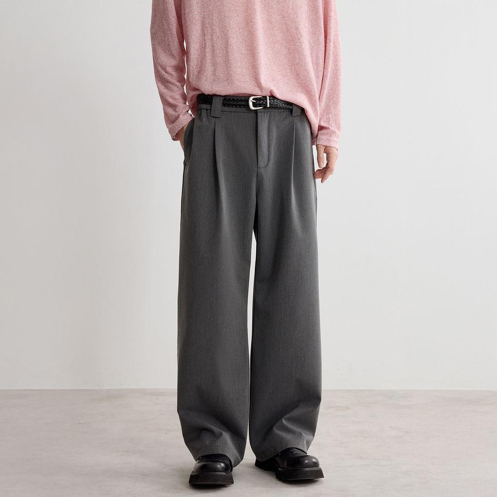 Amerikanische Retro trendige Marke doppelt gefaltete Hosen Herren Frühling und Sommer neue lockere gerade lässige lange Hosen
