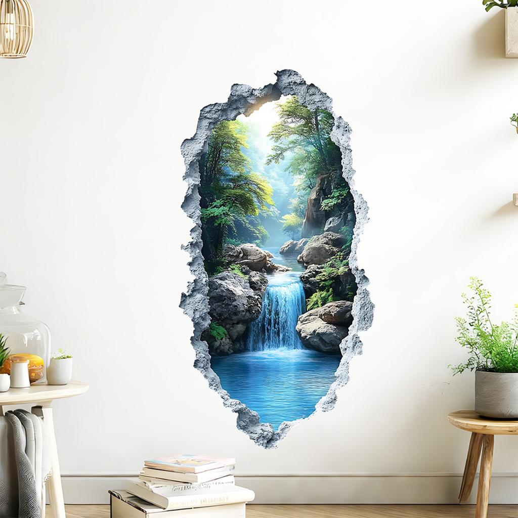 Broken Wall Underwater World Bathroom Sanitary Wall Stickers