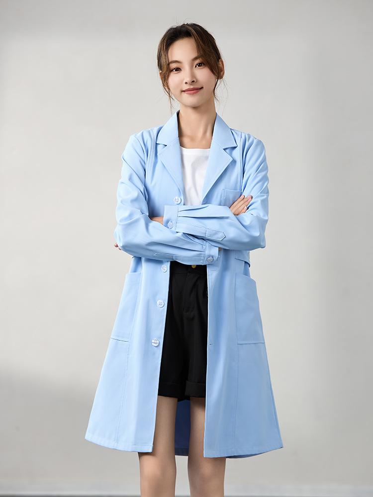 Saint Snowland Îmbrăcăminte medicală unisex: Halat Alb cu Mâneci Lungi și Scurte, Protecție Muncă Albastru pentru Utilizare Spitalicească și de Laborator