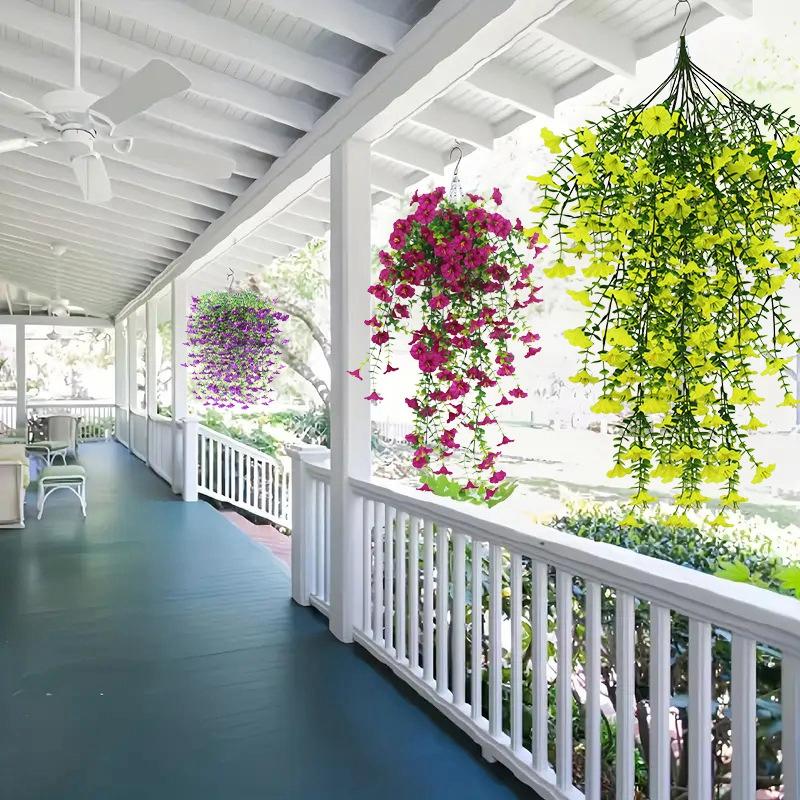 2 buc flori artificiale mari agățate Morning Glory rezistente la UV plante gigantice agățate în aer liber balcon grădină nuntă petrecere decor