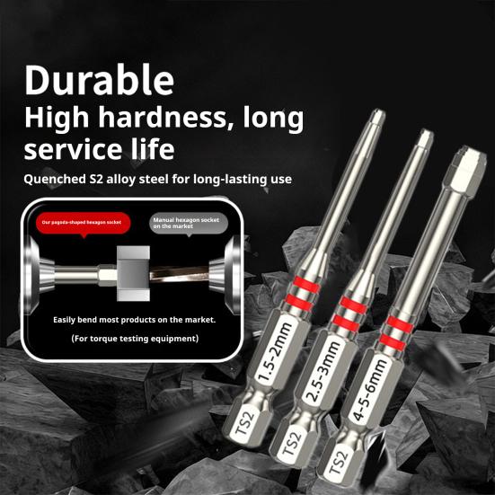 Screwdriver Bits Set with Strong Magnetic Hex Shank Pagoda-Shaped Socket for