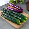 Squeeze Vegetable Toy, Realistic Fake Cucumber Eggplant Stress Ball, Soft PU Slow Rise Fidget for Adults, Farmhouse Kitchen Decor