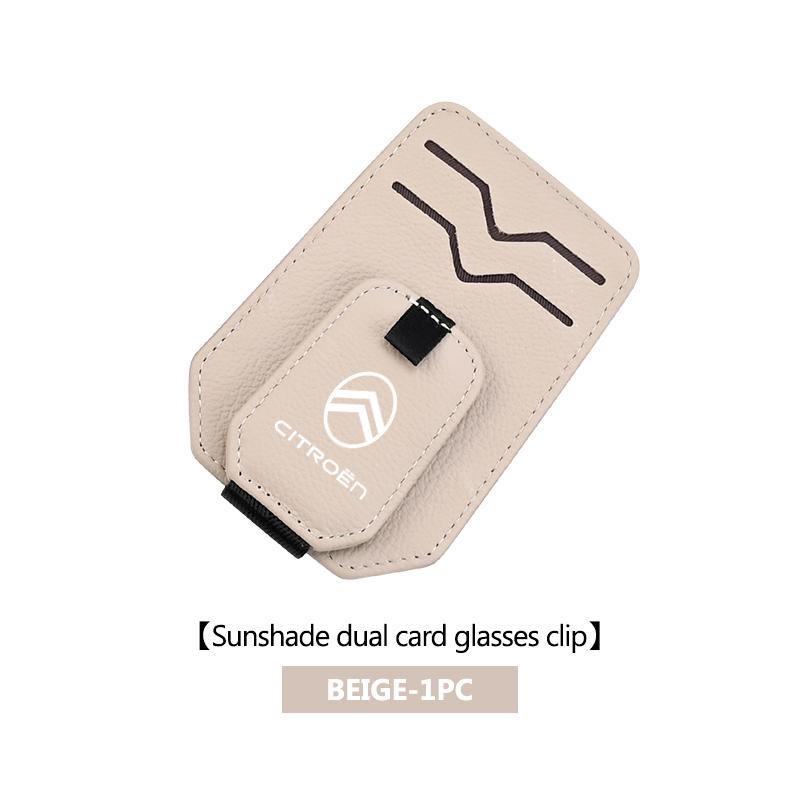 Car Sun Visor Glasses Sunshade Storage Case Clip Card Holder For Citroen C5 C1 C2 C6 C4L DS3 DS4 DS5 C-Elysee Grand Berlingo