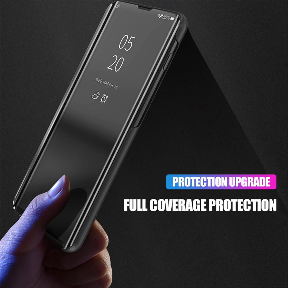 Mirror Flip Stand Phone Case For Poco X7 X6 X5 X4 X3 Pro NFC Screen Protector Cases For Poco F6 F5 M6 M4 M3 Pro M5S Back Cover