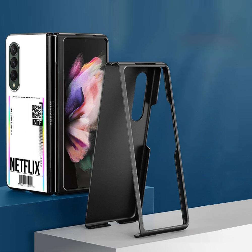 Zfold4 Case For Samsung Galaxy Z Fold3 Z Fold 3 5G Hard Slim Ultra-thin Shell Fly Ticket AIR Tickets Travel Label Country