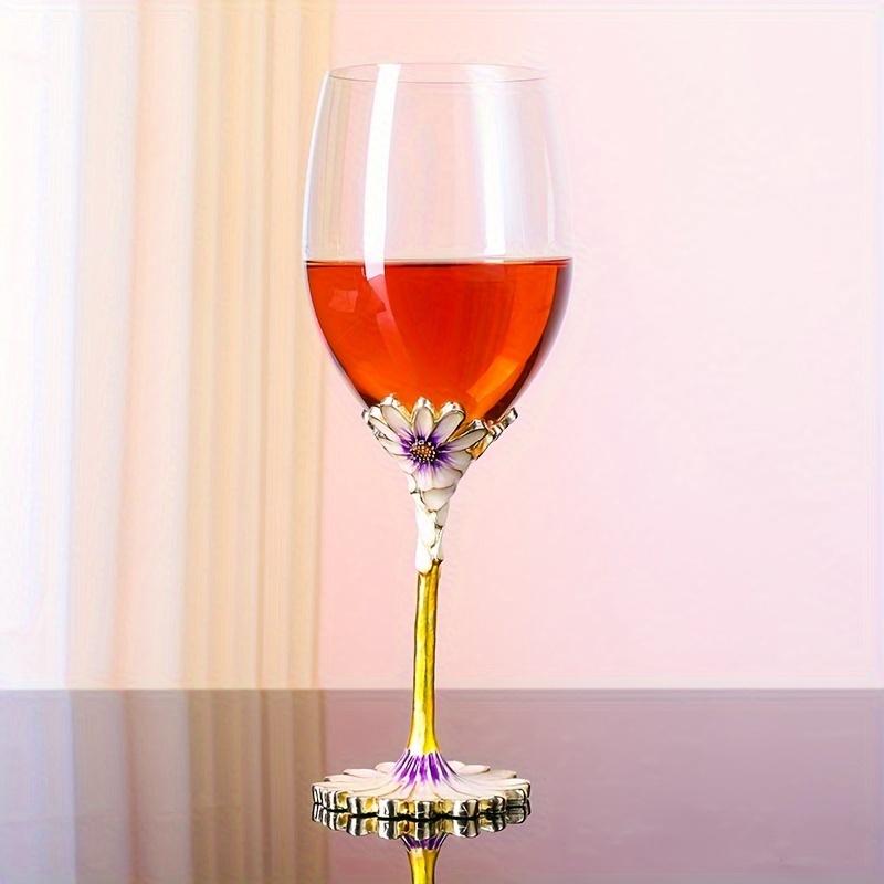 Elegant Floral Handmade Glass Chrysanthemum Shape Red Wine Glass, Wine Glass, White Wine