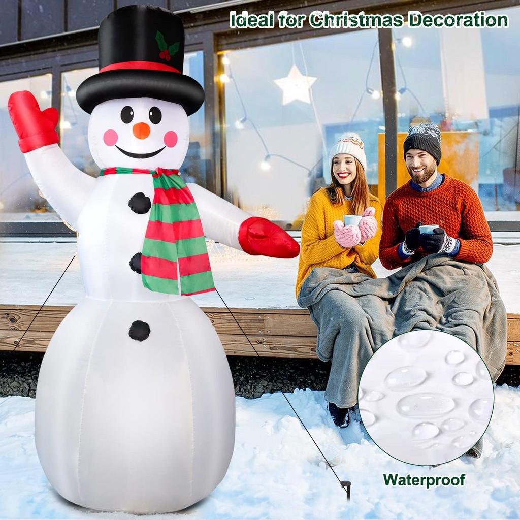 8 FT Snowman Outdoor Yard Decorations Christmas Blow Up Decoration Set Inflated Snowman with LED Lights Christmas Inflatables