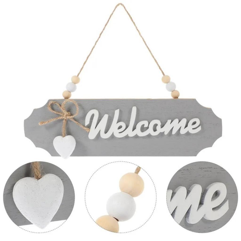 1pc Welcome Sign For Wall Wood Welcome Sign Home Decor English Letter Design Wall Sign Decor Holiday Hotels Ornament All Season
