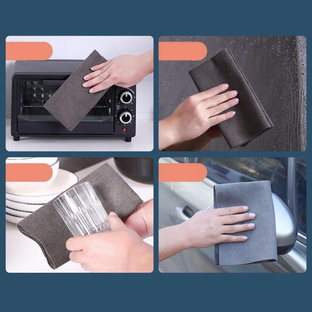 Microfiber Towels 5 Pieces Countertop Cleaner Absorbent Glass Cleaning Cloth for Lens Mirror Window Windshield Bathroom Kitchen