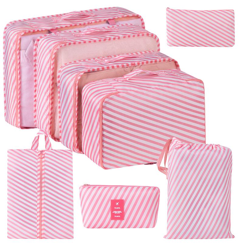 Eight-Piece Waterproof Travel Storage Bag Set for Business Trips - Large Capacity