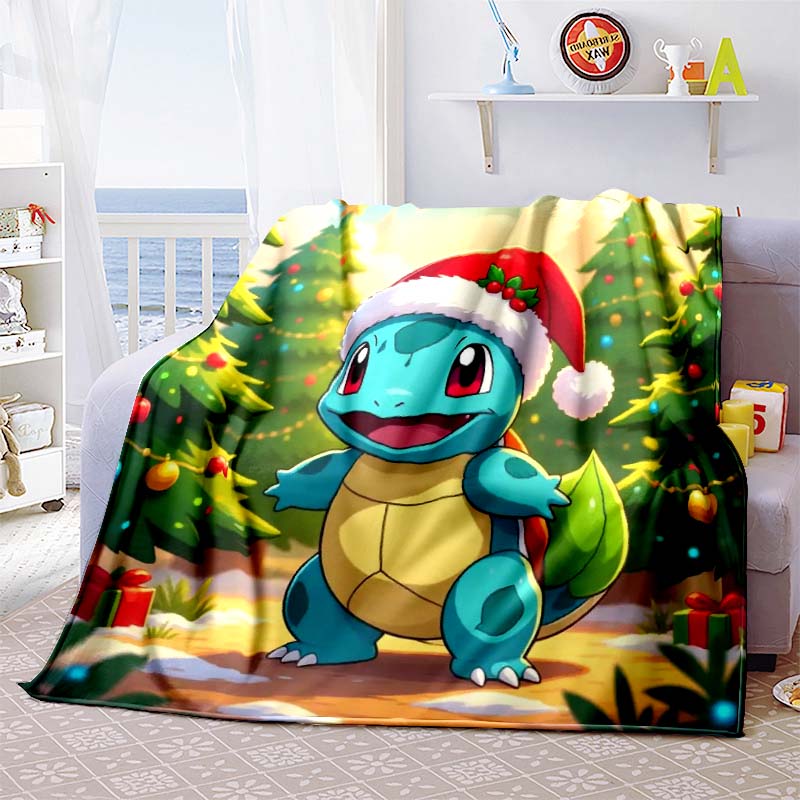 Pokem-Squirtles Decorative Blanket School Bedroom Decoration Fluffy Soft Blankets for Bed Bedspread the Sofa Throw Warm Winter89