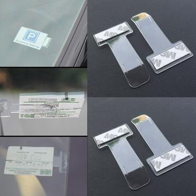 Transparante Auto Voertuig Parkeerkaart Ontvangstbewijs Vergunning Auto Snelbevestiging Kaart Rekeninghouder Clip Voorruit Stickers Auto Accessoires