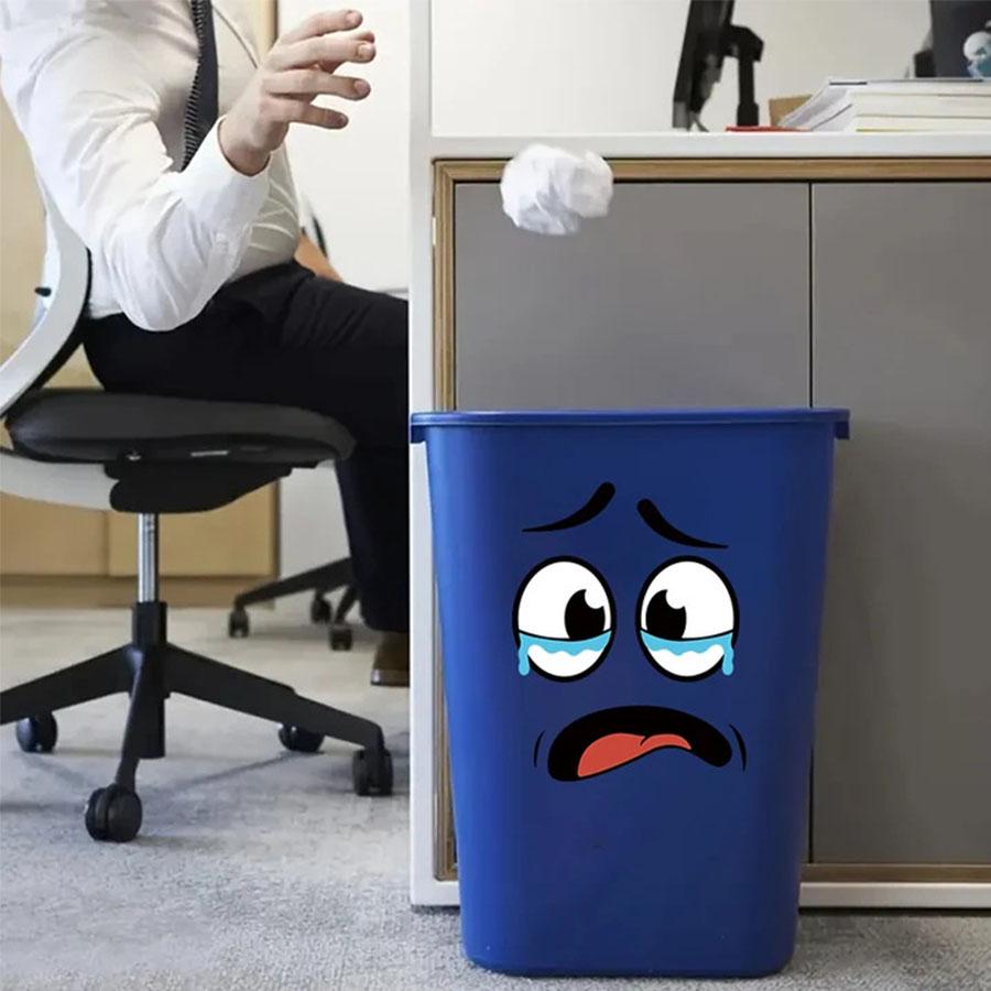4Pcs/1Set Cute Funny Smiley Face Toilet Stickers Waterproof Bathroom Trash Can Decals