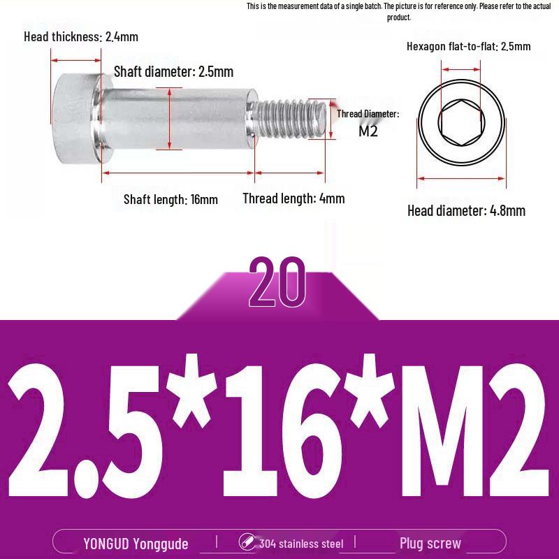 304 Stainless Steel Hex Socket Shoulder and Step Screw Set