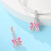 Fit 925 Silver Charms Beads Little Bear Lamb Little Flying Pig Pink Charms For Women DIY Birthday Jewelry Gift