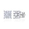 Silver 925 Simulant Diamond Bright Square Earrings