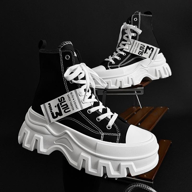 Fashion Women Vulcanized Casual Shoes Lightweight Canvas Sneakers Comfortable Flats Size 41 42 High-Top Sports Shoes Chaussures Femme