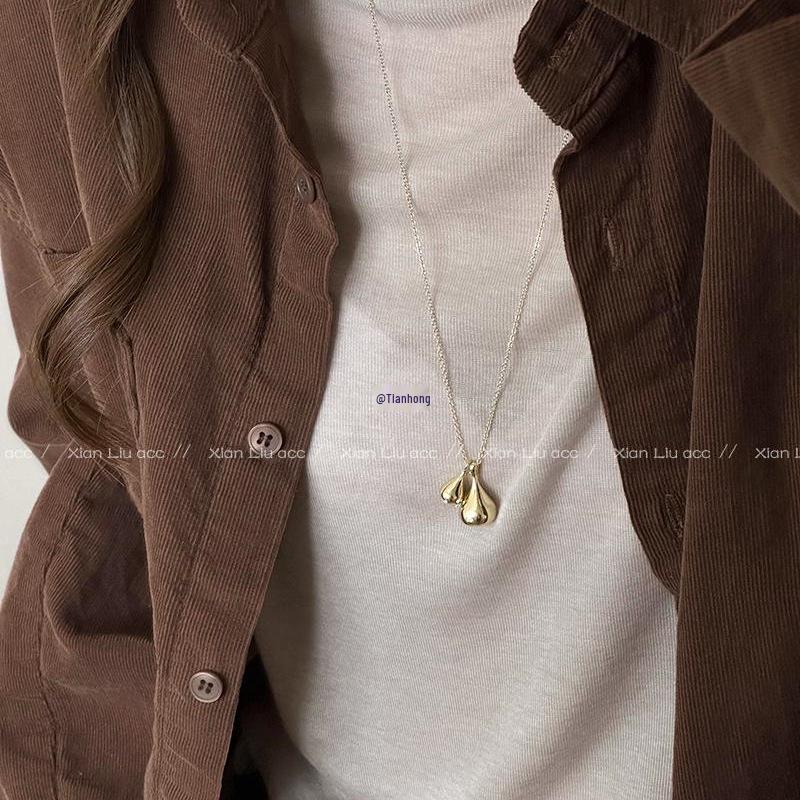 2025 Gold Water Drop Pendant Necklace: Elegant Long Chain for Women