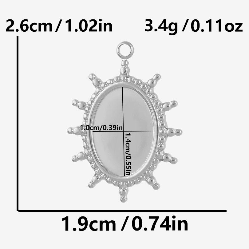 6pcs Sun Heart Cloud Geometric Blank Cabochon Base Pendant Stainless Steel Charms For Jewelry Making Bulk Fit DIY Oil Drop Stone