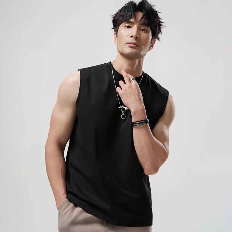 Li Ning Sports Comfortable Simple Versatile Summer Casual Lightweight Breathable Sleeveless Top Fitness Training Unisex tops Black YVSW023-2