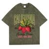 California Sweet And Juicy Washed Retro Snow Tops Man Casual Tee Clothes T-Shirts Casual Summer T-Shirt Cotton Loose T Shirt