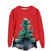 Women's Casual Long Sleeve Christmas Print Neck Pullover Sweatshirt